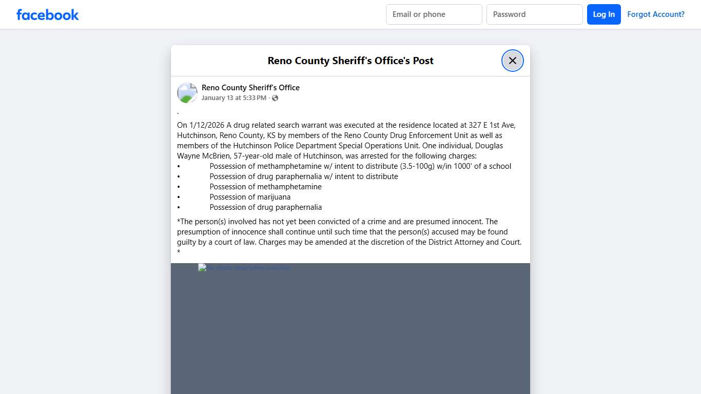 . On 1/12/2026 A drug... - Reno County Sheriff's Office | Facebook